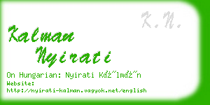 kalman nyirati business card